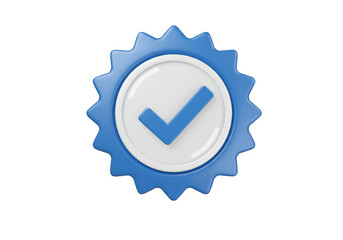 Isolated Blue Verified Checkmark Badge Icon
