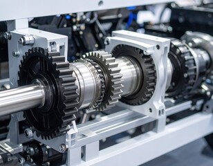 Close Up Industrial Gears and Transmission Mechanism