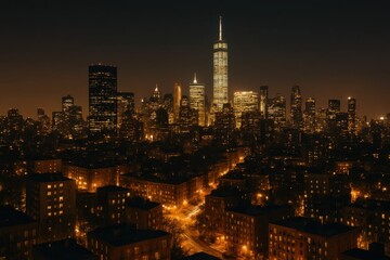 Naklejka premium The City's Luminous Pulse