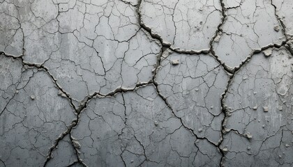 Obraz premium Cracked concrete texture urban environment detailed close-up dry surface natural patterns for visual appeal