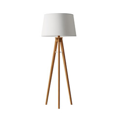 Stylish tripod floor lamp with white shade, perfect for modern living spaces or cozy corners in homes