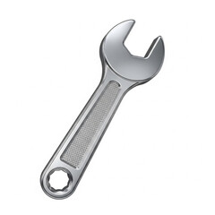 Chrome wrench isolated on a white background.