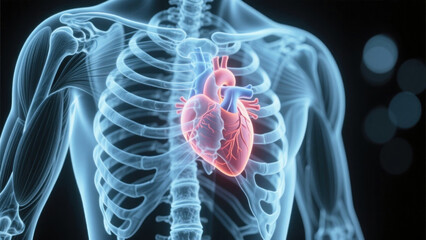 Human Heart Anatomy Displaying Cardiovascular System Structure