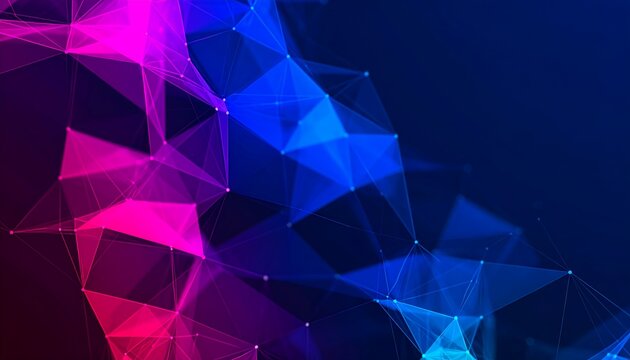 Abstract polygonal network of vibrant colors