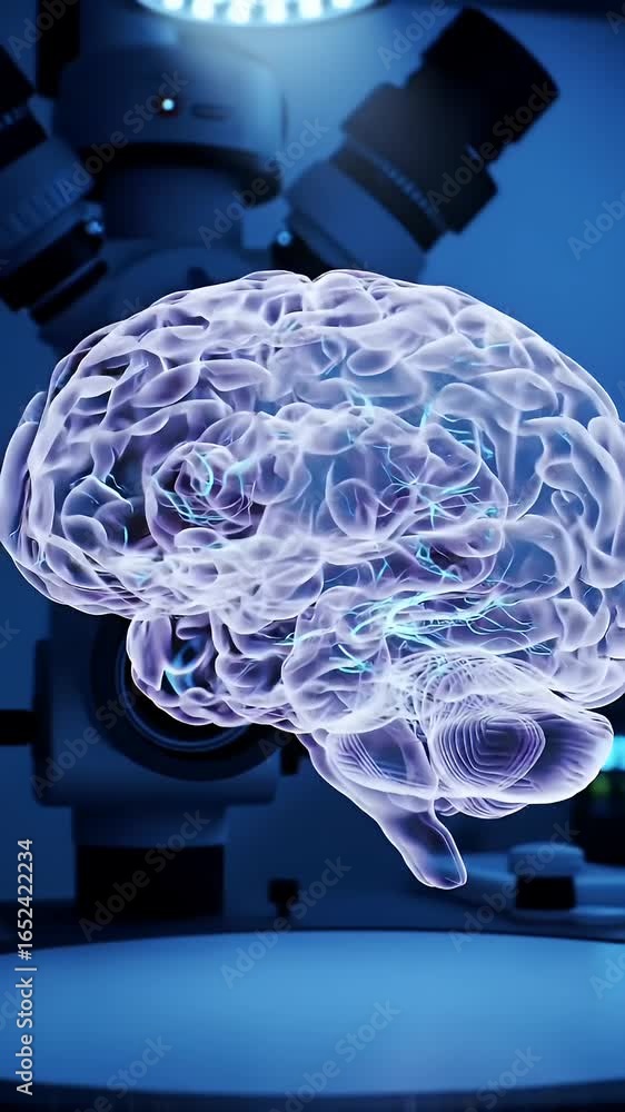 Poster luminous cerebral cortex intricately detailed in translucent crystal with teal to deep violet cellul