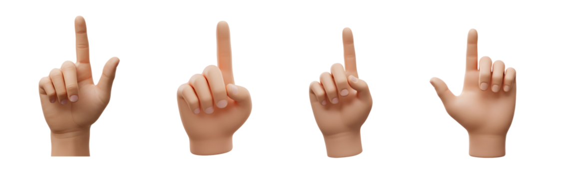 3D female hands Set isolated PNG - Powered by Adobe