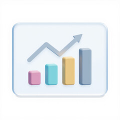 Bar chart with upward trend representing data growth