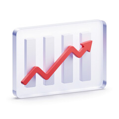 Bar chart with upward trend representing data growth