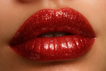 Obraz premium A Study of Glittering Lips