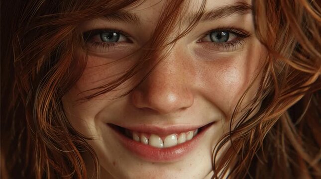 Ragazza con occhi azzurri che sorride