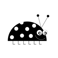 Black silhouette ladybug insect design with multiple wing dots and antenna