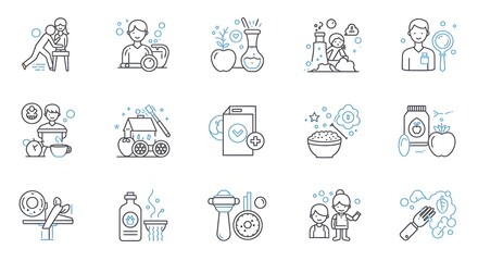 Wellness & Beauty Line Art Icons Health and Self-Care Symbols