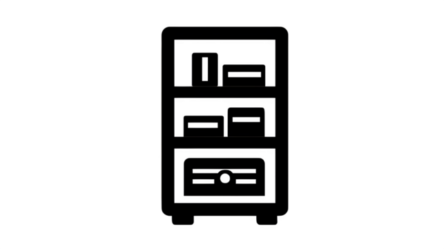 Filled black icon of a delivery locker with packages inside, isolated on transparent background