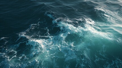 Ocean waves crashing against dark water