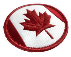  Embroidered Round Canada Flag Patch High-Quality, Detailed Canadian Flag Emblem, Perfect for Jackets, Bags, and More
