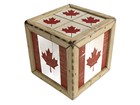 Textured Dice Featuring Red and White Canadian Maple Leaf National Symbol
