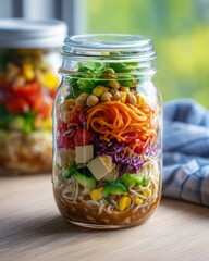 cold soba noodle salad jar