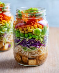 cold soba noodle salad jar