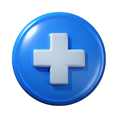 Obraz premium 3d medical cross icon with blue background