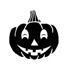Funny Halloween jack o lantern pumpkin cartoon silhouette vector