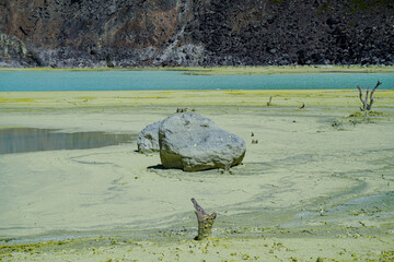 Kawah Putih Crater Lake in Ciwidey, West Java, Indonesia