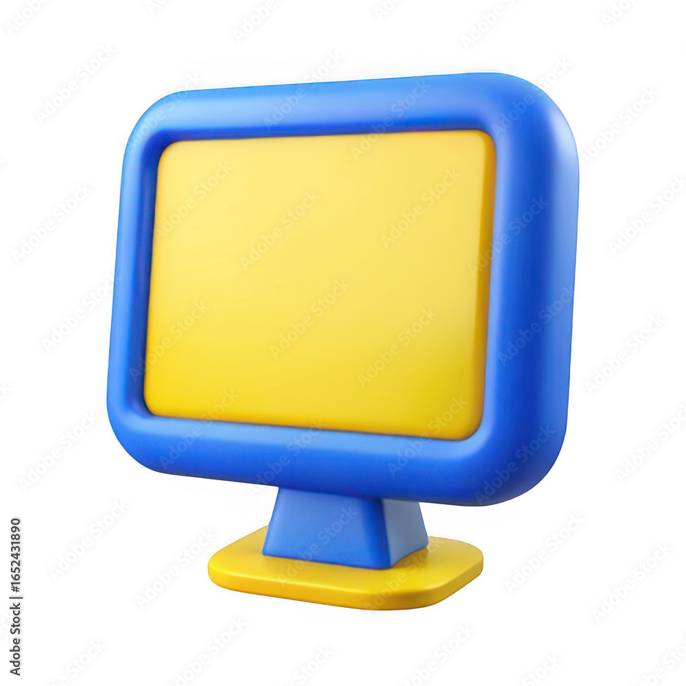 Poster 3d retro computer monitor display