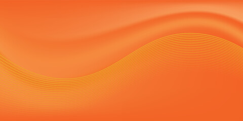 Abstract orange background with flowing wave lines. Glowing wavy lines. Shiny colorful moving lines design element. Modern dynamic wave  modern