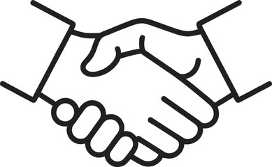 Shaking Hands Transparent Two Business Hands Shaking, Partnership Outline Style
