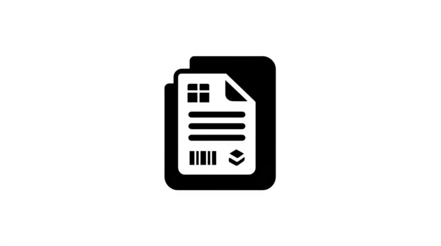 Flat black icon of a document with a package tracking number, isolated on white background