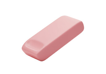 Isolated Pink Rubber Eraser for Office and School Supplies, 3D Render