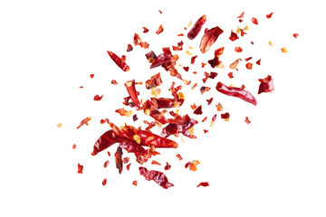 Obraz premium Chili flakes png image, red pepper flakes, spice ingredient, cooking, seasoning, food photography, culinary isolated on transparent background
