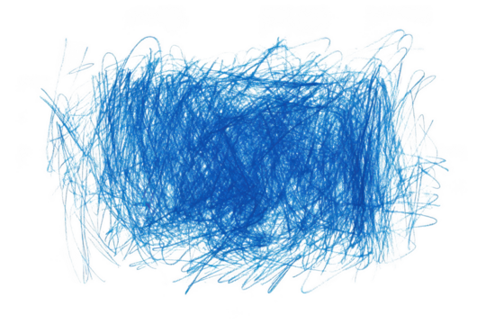 Abstract blue scribble texture design element graphic resource artistic brush strokes illustration visual art isolated on transparent background