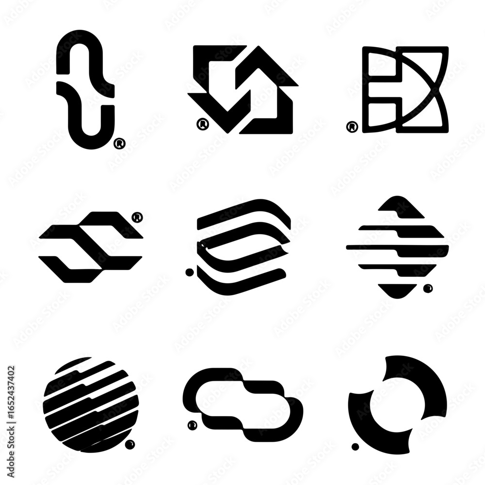 Aufkleber modern abstract geometric icons for branding and design projects seeking unique visual identity