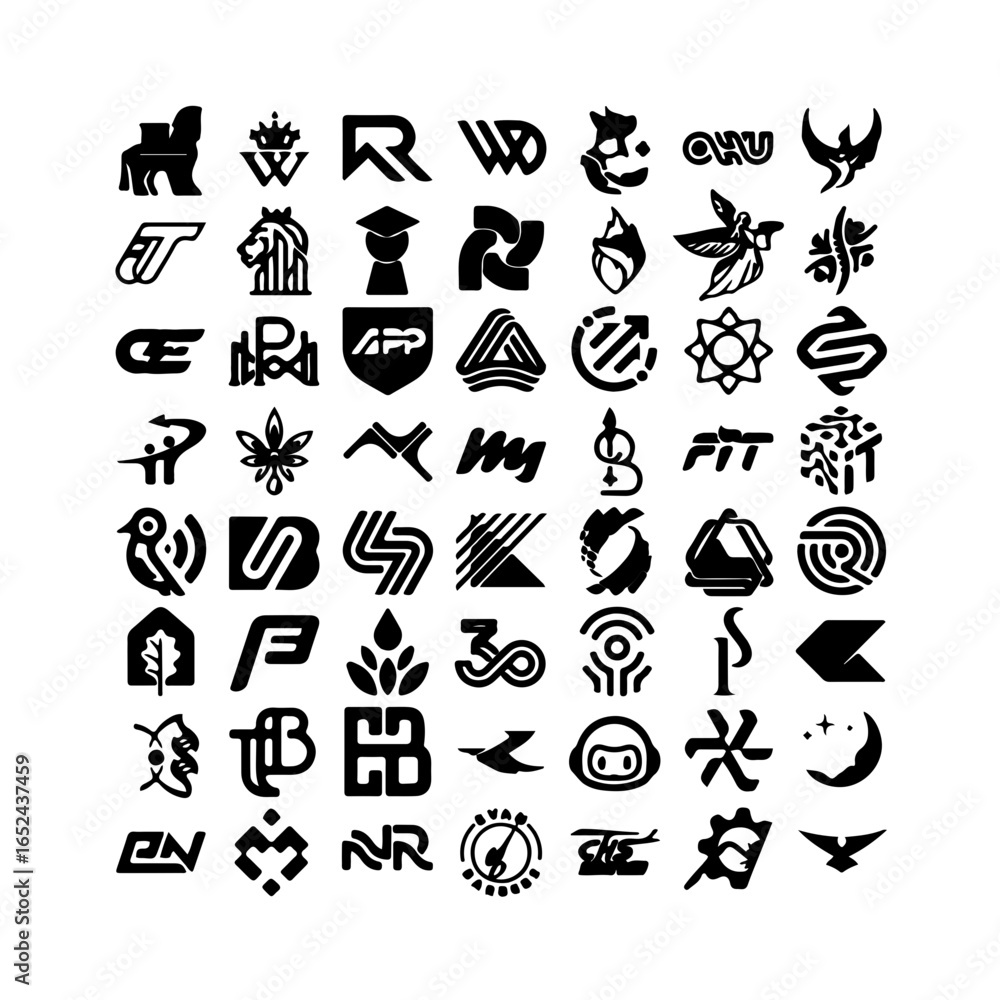 Poster modern abstract logos and symbols collection for branding and design projects