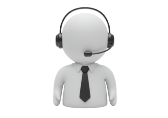 Isolated 3D Character of a Customer Service Representative with Headset