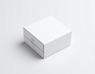Fototapeta premium Minimalist White Square Box Mockup for Product Presentation and Packaging Design
