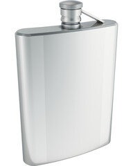 Silver Hip Flask, transparent background