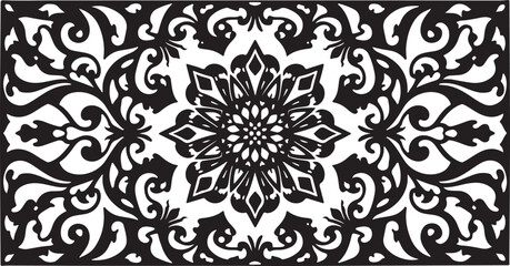 Fototapeta premium Elegant Laser-Cut Floral Silhouette Vector Bundle