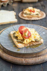Breakfast Toast With Avocado, Egg