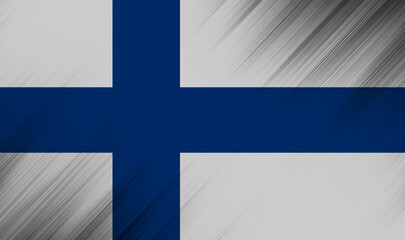 Obraz premium Waving the Finnish flag proudly against an artistic backdrop