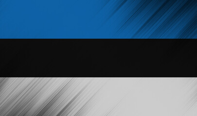 Estonian flag with dynamic brushstroke effect in vibrant colors