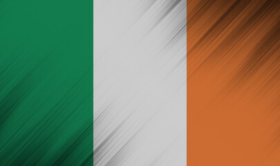 Vibrant abstract representation of the Irish flag with a modern twist