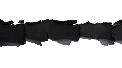 Dramatic dark textured surface with peeling distressed paint revealing hidden layers and rough edges isolated on white background