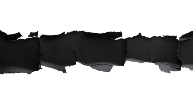 Dramatic dark textured surface with peeling distressed paint revealing hidden layers and rough edges isolated on white background