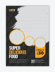 Editable Food Menu Flyer Design for Takeout and Delivery