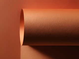 Matte Terracotta Solid Color Panel with Warm Earth Tone, Soft Shadow Depth and Paper Texture Simulation, 4:3 Ratio