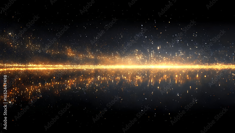 Poster a stunning view of cosmic phenomena, featuring luminous particles and a captivating void. perfect fo