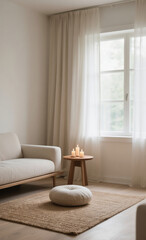 Calming Home Interior with Candles A Serene Living Space