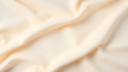 Soft cream fabric with delicate folds and subtle shadows, creating a serene and minimalist aesthetic.