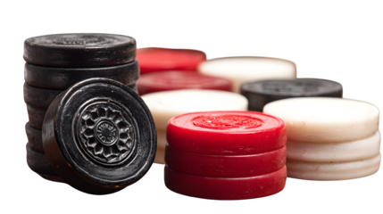Vintage game checkers in black, red, and white, offering classic strategy and entertainment.